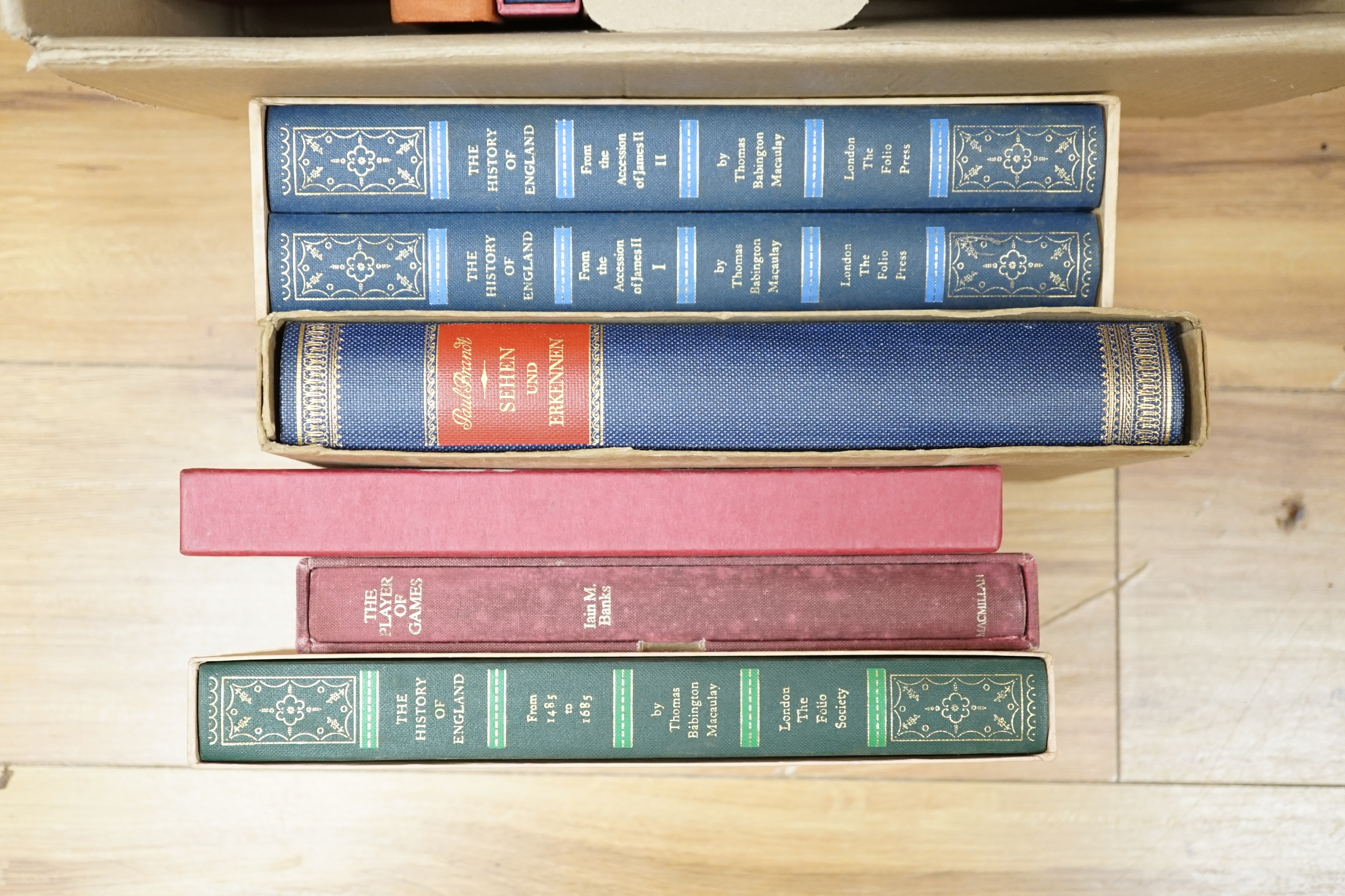 A quantity of mostly fiction Folio Society books including Charles Dickens, some history related and others